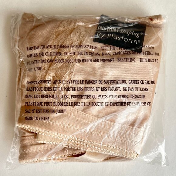 New 2-Pack Instant Shaping by Plusform Beige Tricot w/ Lace Keyhole Bra 48B - Picture 2 of 2